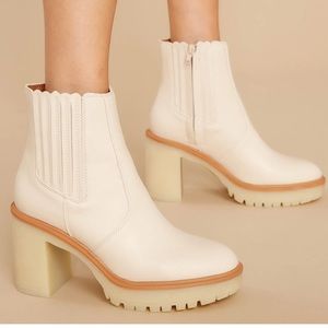 Ivory ankle boots (free people dupe) - NEW